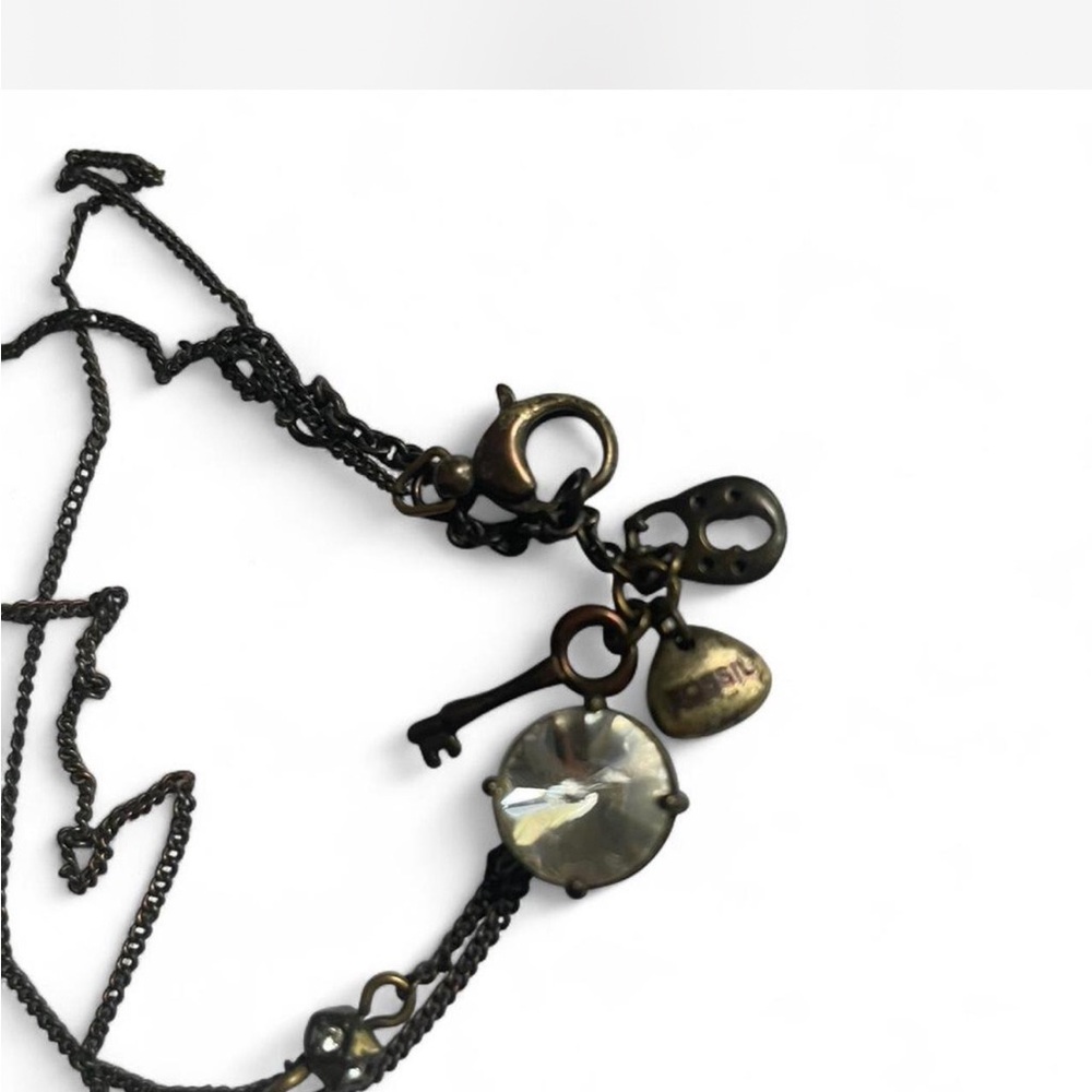 Fossil Brown/Black and Gold Necklace